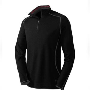 Smartwool TML Light Sportknit 1/4 Zip Pullover Black Men's Medium Merino